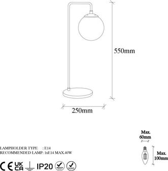 GreenIce L&aacute;mpara De Mesa, L&aacute;mpara De Noche, L&aacute;mpara De Sal&oacute;n. Lamp E 14 Max 40 W
