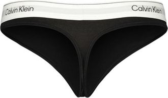 Calvin Klein Logo Waistband Thong - Black