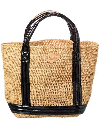 MZ Wallace Mz Wallace Small Raffia & Lacquer Tote