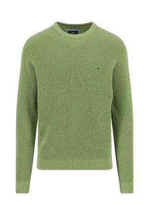 Fynch-Hatton Strickpullover FYNCH-HATTON, Herren, Gr. 4XL, avocado, Strick, Obermaterial: 100% Baumwolle, unifarben, normal h&uuml;ftbedeckend, Rundhals, Flachstrickb&uuml;n