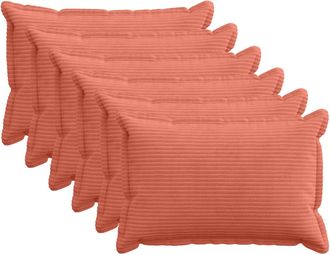 vidaXL Funda De Almohada 6 Uds. Houten Rojo Naranja 40 X 60 Cm Pana Vidaxl