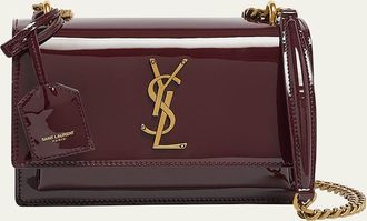 Saint Laurent Sunset Small YSL Crossbody Bag in Patent Leather