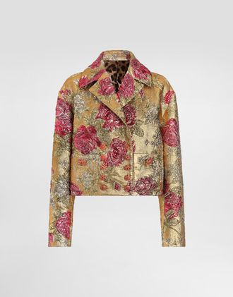 Dolce & Gabbana Double-breasted Jacket In Floral Jacquard - Woman Blazers Multi-colored 40