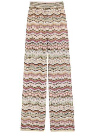Missoni Chevron Wide-leg Metallic-knit Trousers - Multicoloured - 42 (UK10 / S)