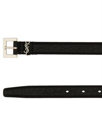 Saint Laurent Cassandra Slim Belt - Black