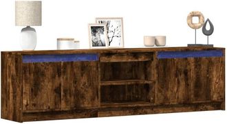 vidaXL Vidaxl - Mueble De Tv Led Madera Ingenier&iacute;a Roble Ahumado 180x34x50 Cm