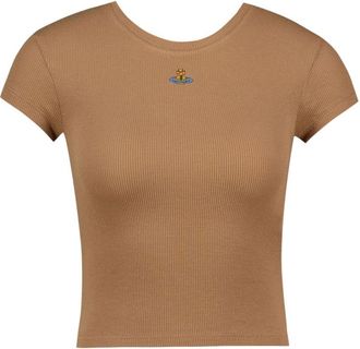 Vivienne Westwood Ribbed Short-Sleeve Crop Top