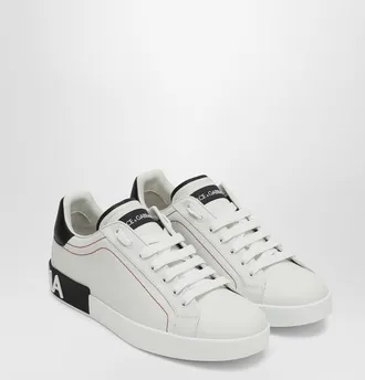 Dolce & Gabbana Dolce&Gabbana Portofino Wei&szlig;/Schwarzer Ledersneaker