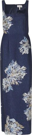 Saloni Bora Lange Jurk - Dames - Avondkleed - Blauw - M - Kleedjes
