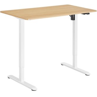TecTake Escritorio el&eacute;ctrico ajustable en altura, roble/blanco