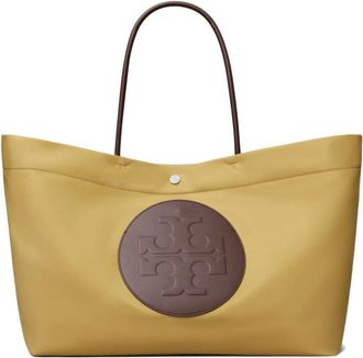 Tory Burch Tory Burch, Tote Bags, female, Beige, Size: ONE SIZE Ella Twist Nylon Tote