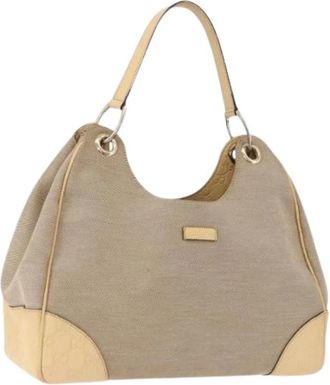 Gucci Pre-owned Vintage GG Canvas Hand Bag - Dames - Vintage Handtas - Beige - ONE Size - Leer - Vintage