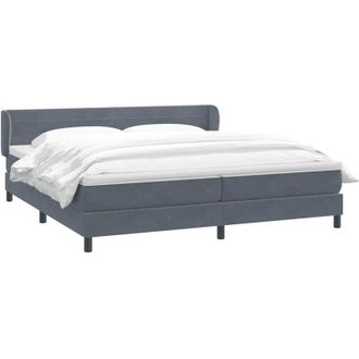 vidaXL Cama Box Spring Con Colchones Terciopelo Gris Oscuro 180x220 Cm Vidaxl