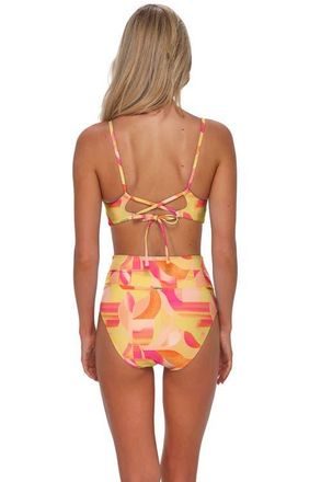 Sunsets Hannah High Waist Bikini Swim Bottoms in Dreamsicle Crepe at Nordstrom, Size X-Large