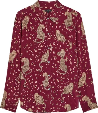 Rails Kate leopard-print button shirt - Red