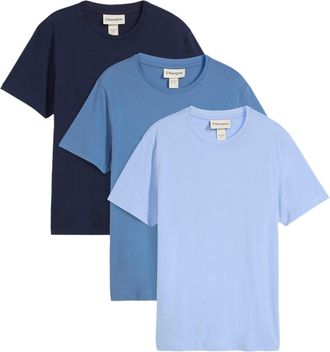 Bonprix T-Shirt BONPRIX T-Shirt (3er Pack), Herren, Gr. 60/62 (XXL), jeansblau, dunkelblau, perlblau, Obermaterial: 100% Baumwolle, regular fit, Shirts T-Shir