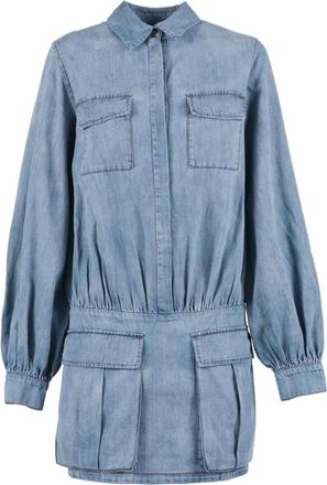 7 For All Mankind Shirt Dresses, female, Blue, Size: XS Abito corto Utility Chambray Loft