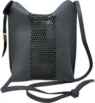 Kempton & Co. Waterfold Sling Perf Stripe Bag In Graphite