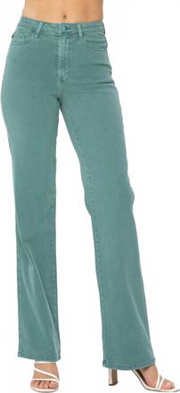 Judy Blue High Waist Garment Dyed 90s Straight Jeans In Sea Green