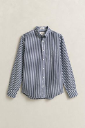 GANT Langarmhemd GANT REG POPLIN STRIPE SHIRT, Herren, Gr. 4XL, N-Gr, blau (persian blau), Web, Obermaterial: 100% Baumwolle, regular fit, Hemden Langarmhe