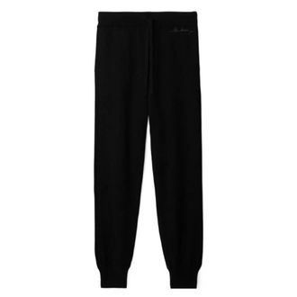 Burberry Logo Embroidered Cashmere Jogging Pants, Size Medium