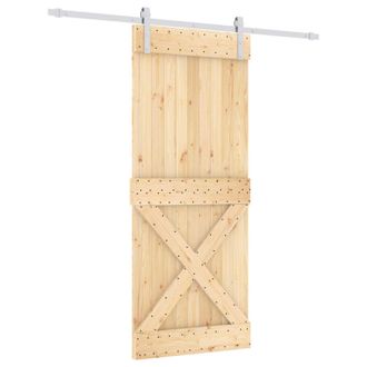vidaXL Puerta Corredera Natural Y Blanco 85 X 210 Cm Vidaxl