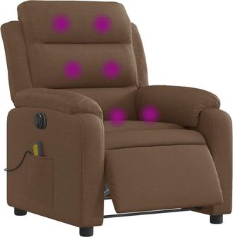vidaXL Vidaxl - Sill&oacute;n Reclinable De Masaje El&eacute;ctrico Tela Marr&oacute;n