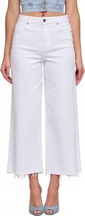 Hidden Jeans Womens High Rise Cropped Wide Leg Jeans In White Clean