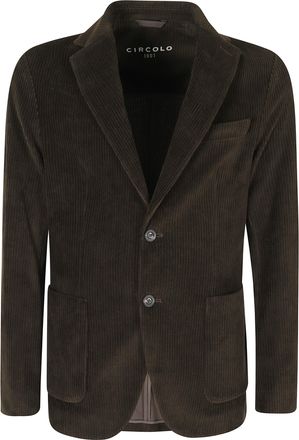 Circolo 1901 Brown Corduroy Single-Breasted Cotton-Blend Blazer