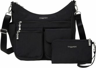 Baggallini Modern Everywhere Hobo Crossbody Bag with Wristlet in Black at Nordstrom