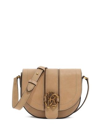 Roberto Cavalli Monogram RC-plaque shoulder bag - women - Elastane/Cotton/Bos Taurus - One Size - Neutrals