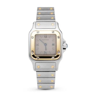 Cartier Pre-owned Cartier Santos De Cartier Galbee Quartz White Dial Ladies Watch 1057930