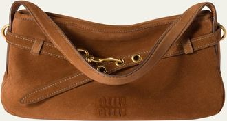 Miu Miu Aventure Medium Suede Shoulder Bag