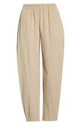 Zella Atlas High Waist Utility Adjustable Ankle Pants in Tan Aluminum at Nordstrom, Size X-Small