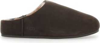 UGG elea Brown Mules With Logo Lettering On The Side And Shearling Lining In Suede Woman