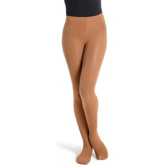 Capezio Ultra Soft Footed Tight in Medium Brown at Nordstrom, Size 1X