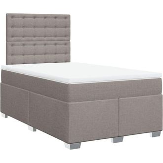 vidaXL Cama Box Spring Con Colch&oacute;n Tela Gris Taupe 120x200 Cm Vidaxl