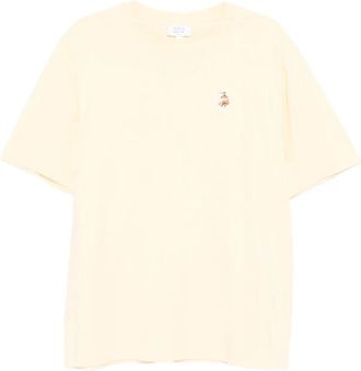 Maison Kitsun&eacute; T-shirt met ronde hals en korte mouwen - Heren - T-shirts - Geel - XL - Tops