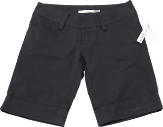 Alice & Olivia Alice + Olivia Cuffed Bermuda Shorts in Black Cotton