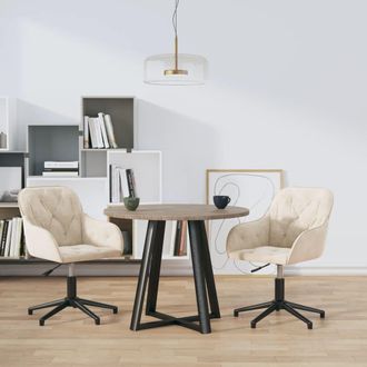vidaXL Vidaxl - Sillas De Comedor Giratorias 2 Uds Terciopelo Crema