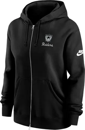 Nike Las Vegas Raiders Phoenix Rewind Nike Womens NFL Full-Zip Hoodie in Black | 01D600A8DV-AU3