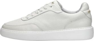 Rehab Taylor Leather Perforated Lace-up Shoe - Heren - Sneakers - Wit - 45 EU - Leer - Schoenen