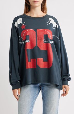 Daydreamer Los Angeles 25 Oversize Long Sleeve Cotton Graphic T-Shirt in Vintage Black at Nordstrom
