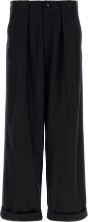 Dolce & Gabbana Mens Black Wool Wide-leg Pant - Size EU 50 (Mens)