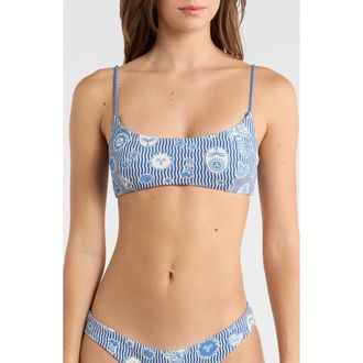 Rip Curl Catalina Waves Bikini Top in Vintage Blue at Nordstrom, Size Xx-Large