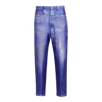Jucca Slim-fit Jeans, female, Blue, Size: 2XS Silk Pants with Denim Effect