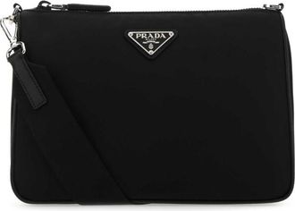Prada Black Logo Nylon Crossbody Bag