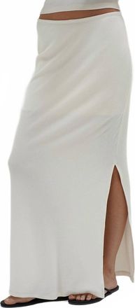 LnA Steph Ribbed Skirt In Whisper White