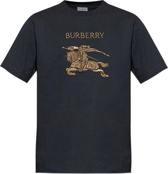 Burberry logo-embroidered T-shirt - men - Cotton - XXXL - Black