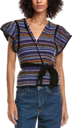 BA&SH Gilet Wool-Blend Wrap Top